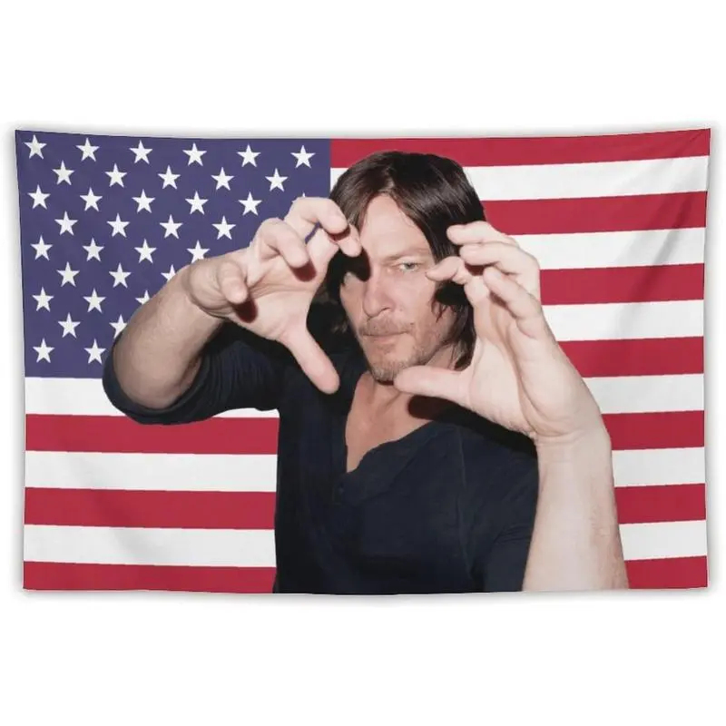 VIKAMA Daryl Dixon USA Flag Ta - Wall Scroll Tapestry review and price