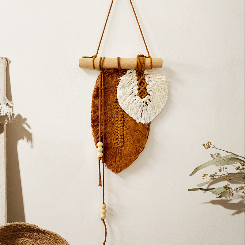 Handmade Macrame Leaf Wall Han - Wall Scroll Tapestry review and price