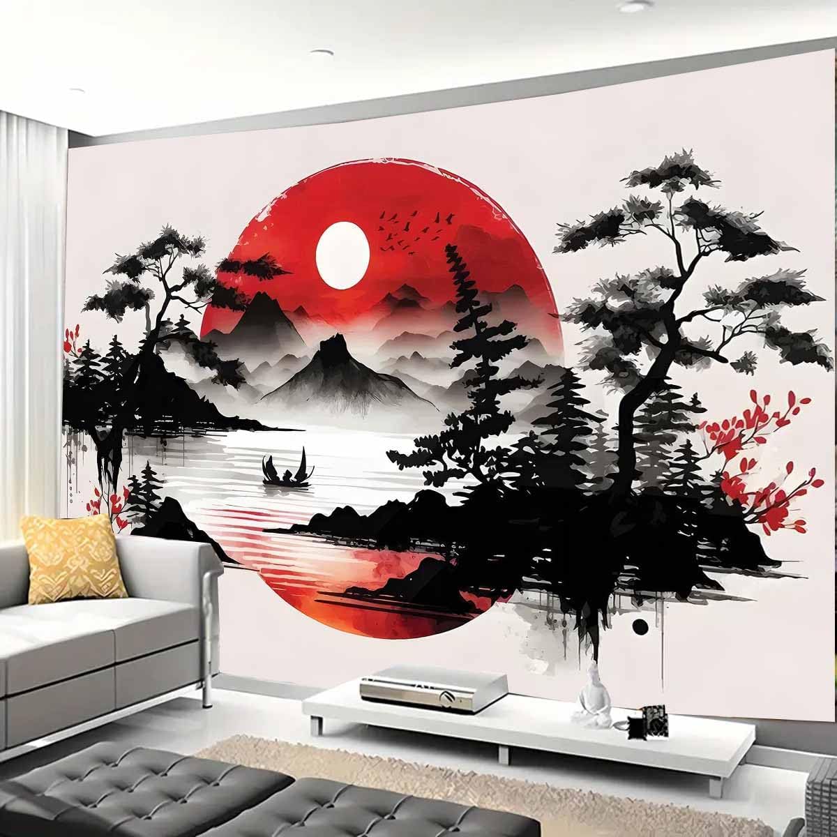 Japanese Mountain Landscape Ta - Wall Scroll Tapestry review and price