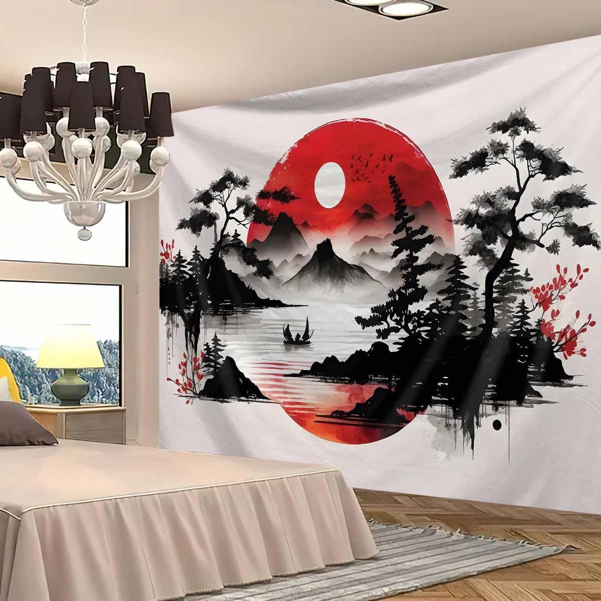 Japanese Mountain Landscape Ta - Wall Scroll Tapestry review and price