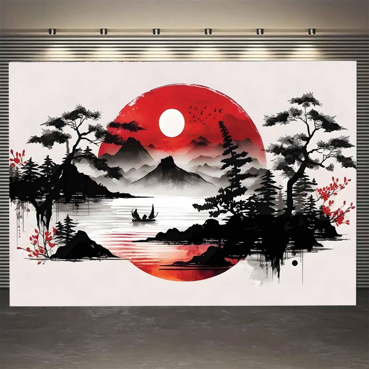 Japanese Mountain Landscape Ta - Wall Scroll Tapestry review and price