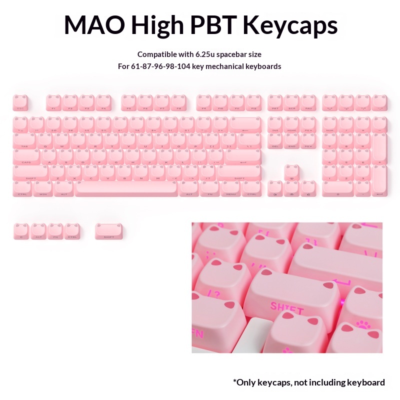 113 Key MAO Cute Cat Ear Trans - Keycap Artisan Anime review and price