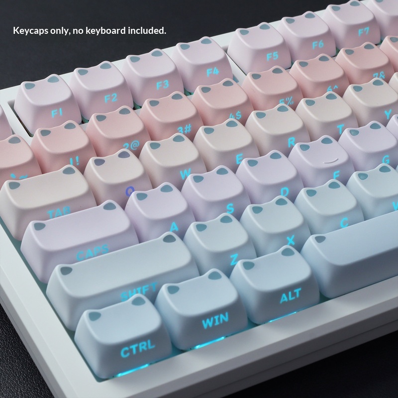 113 Key MAO Cute Cat Ear Trans - Keycap Artisan Anime review and price