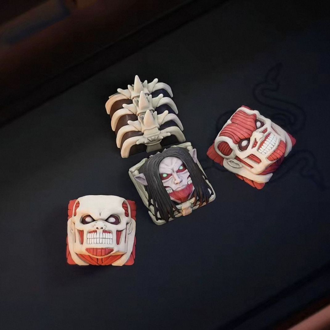NEW Attack on Titan Co branded - Keycap Artisan Anime review and price