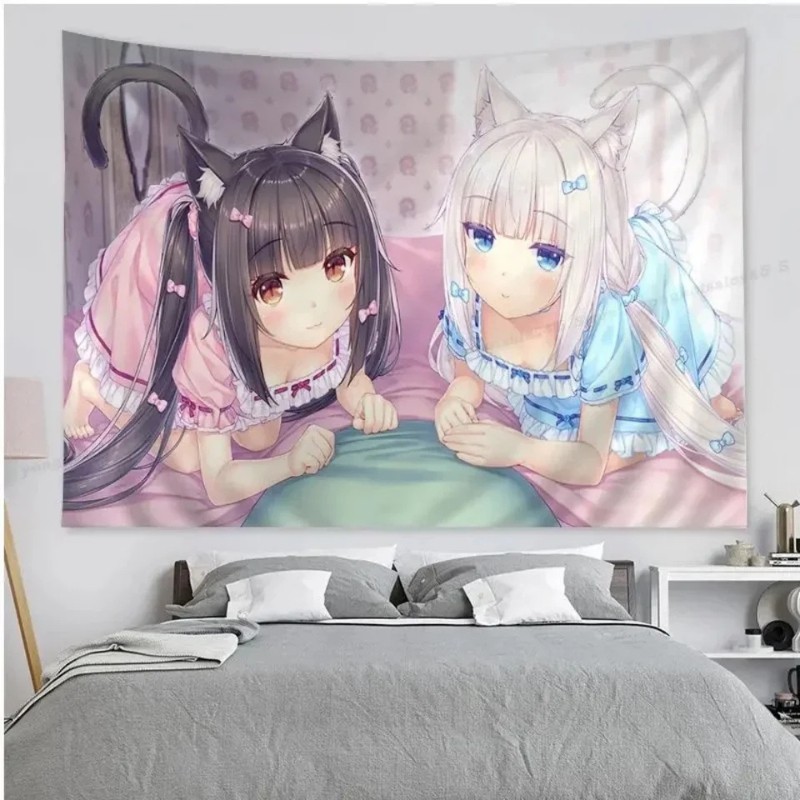 VIKAMA Cat Girl Anime Tapestry - Wall Scroll Tapestry review and price